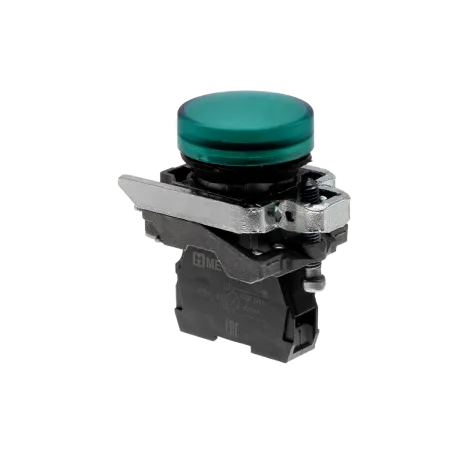 Лампа сигнальная зеленая, 220V AС/DC, IP65, металл