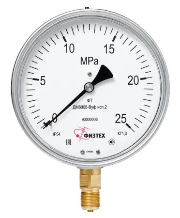 Вакуумметры, мановакуумметры, манометры общетехнические пылевлагозащищенные ДВ8008-ВУф, ДА8008-ВУф, ДМ8008-ВУф исп 2 Без заполнения