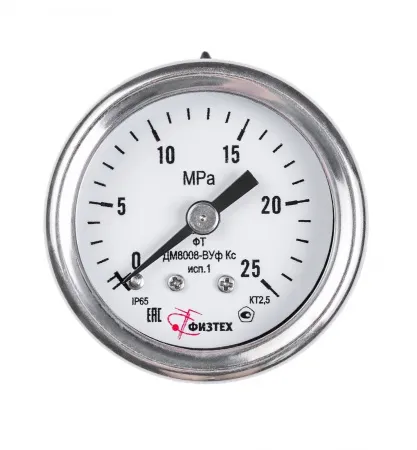 Манометры коррозионностойкие ДМ8008-ВУф Кс исп 1 ОШ d.40 Без заполнения (Диаметр: 40 мм)